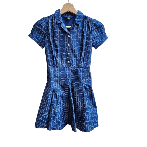 Polo Ralph Lauren Other - Polo Ralph Lauren Adorable Blue and White Button Front Dress with Belt, Size 8
